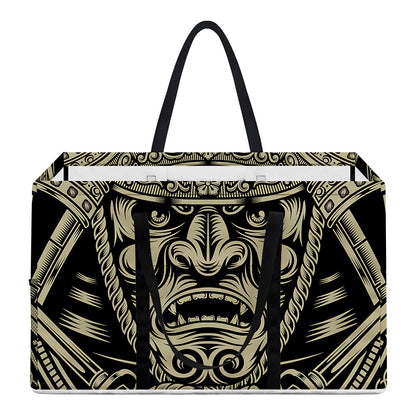 Samurai Warrior Mask Print Utility Tote Bag