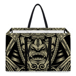 Samurai Warrior Mask Print Utility Tote Bag