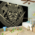 Samurai Warrior Mask Print Wall Sticker