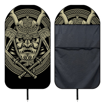 Samurai Warrior Mask Print Waterproof Car Seat Cover