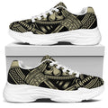 Samurai Warrior Mask Print White Chunky Shoes