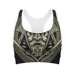 Samurai Warrior Mask Print Women's Sports Bra