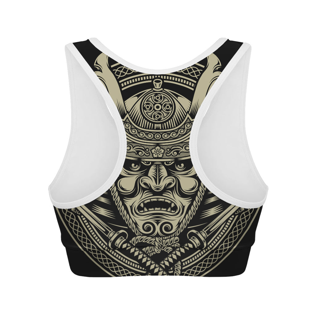 Samurai Warrior Mask Print Women's Sports Bra