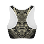 Samurai Warrior Mask Print Women's Sports Bra