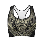 Samurai Warrior Mask Print Women's Sports Bra