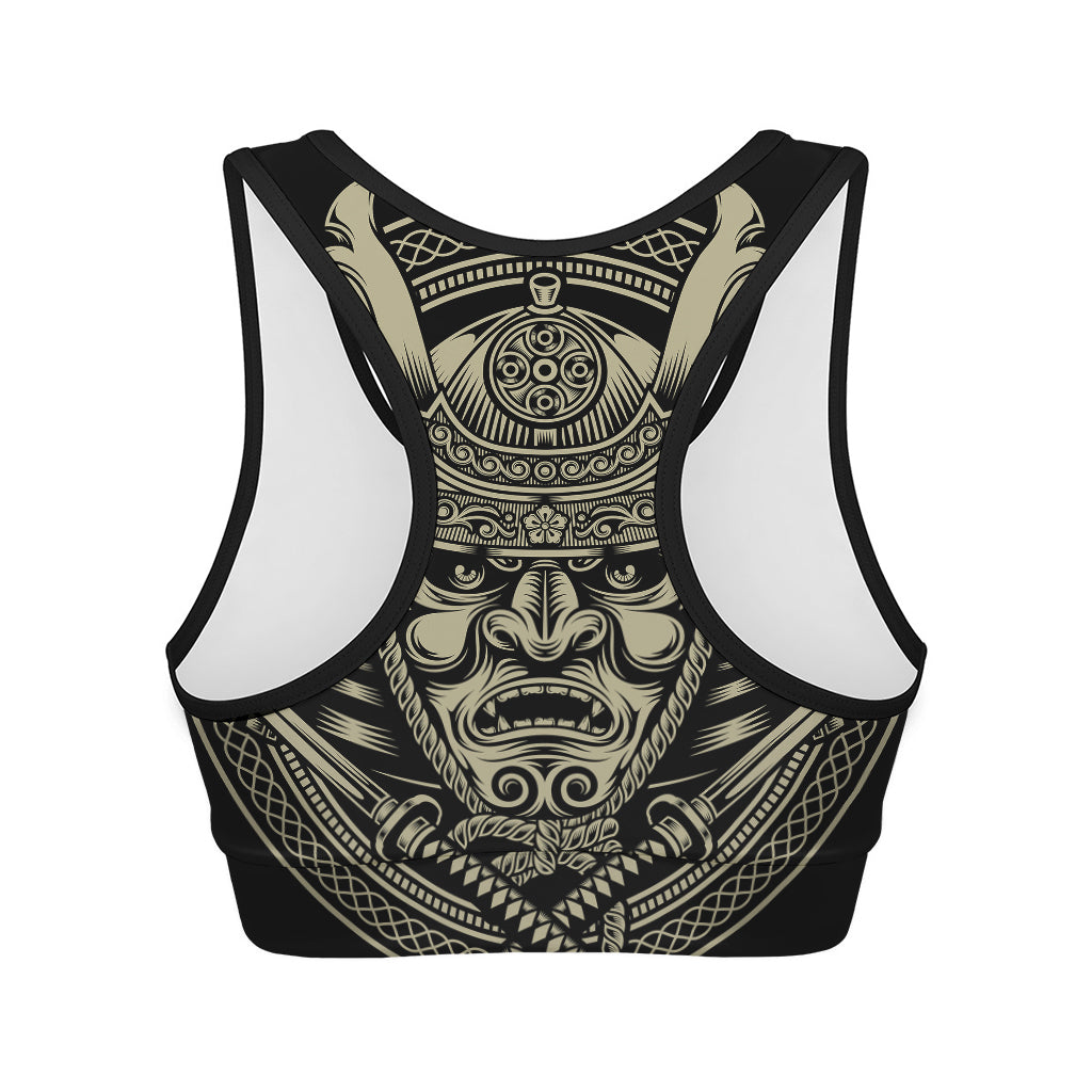 Samurai Warrior Mask Print Women's Sports Bra