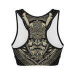 Samurai Warrior Mask Print Women's Sports Bra