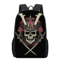 Samurai Warrior Skull Print 17 Inch Backpack