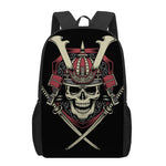Samurai Warrior Skull Print 17 Inch Backpack