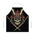 Samurai Warrior Skull Print Adjustable Apron
