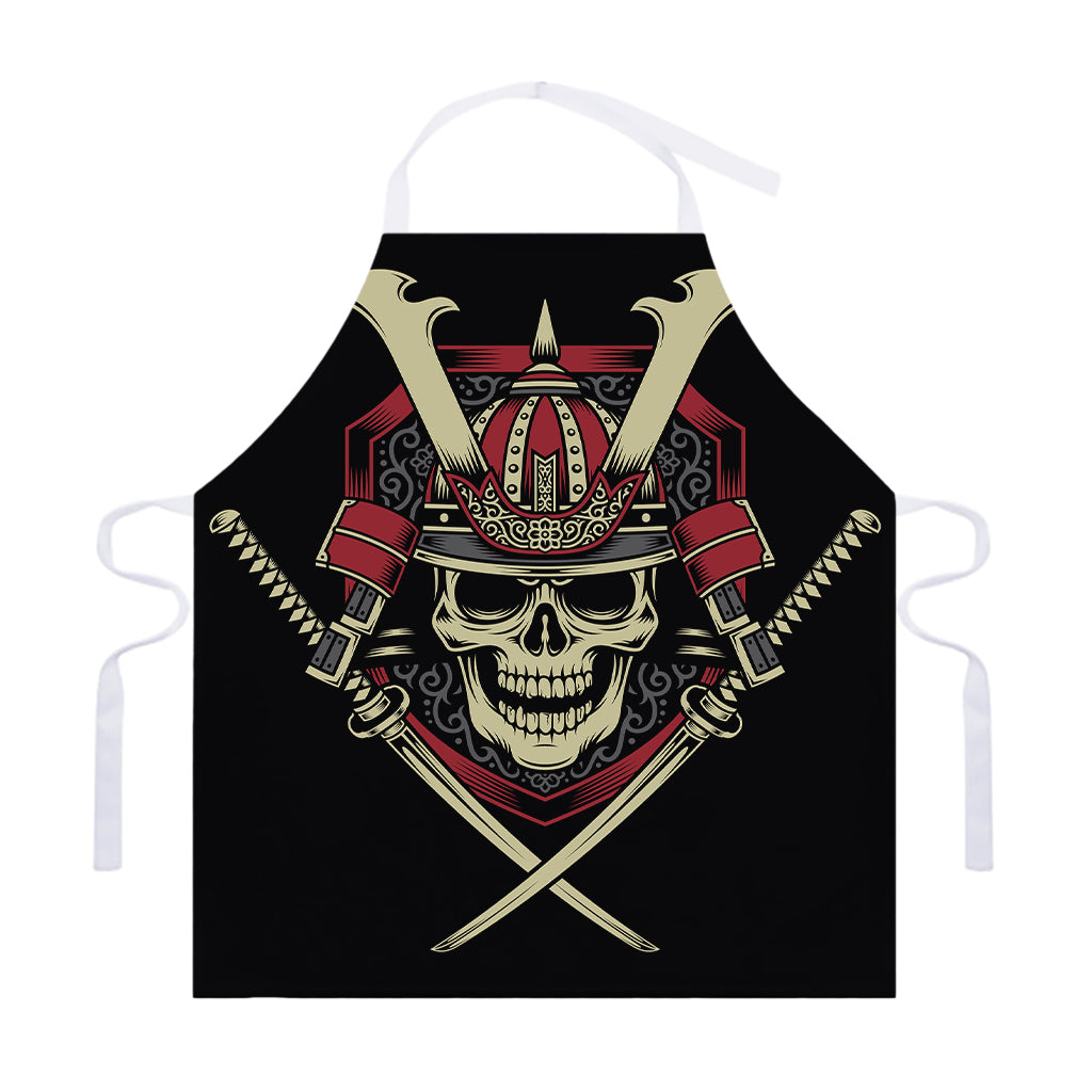 Samurai Warrior Skull Print Adjustable Apron