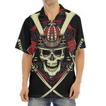 Samurai Warrior Skull Print Aloha Shirt