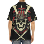 Samurai Warrior Skull Print Aloha Shirt
