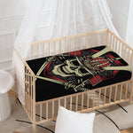 Samurai Warrior Skull Print Baby Crib Sheet