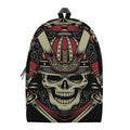 Samurai Warrior Skull Print School Backpack