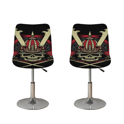 Samurai Warrior Skull Print Bar Stool Covers