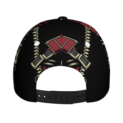 Samurai Warrior Skull Print Baseball Cap