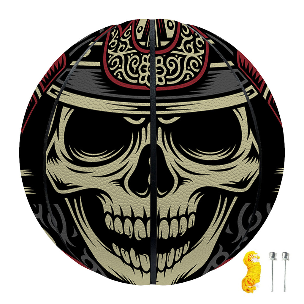Samurai Warrior Skull Print Basketball