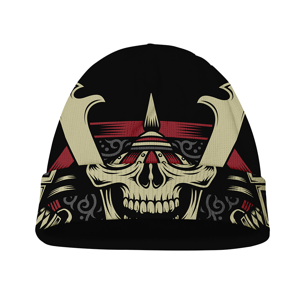Samurai Warrior Skull Print Beanie