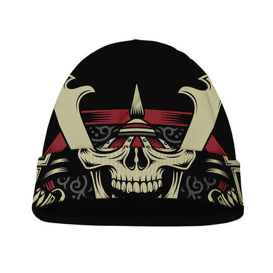 Samurai Warrior Skull Print Beanie