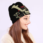 Samurai Warrior Skull Print Beanie