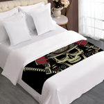 Samurai Warrior Skull Print Bed Runner