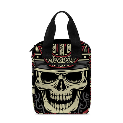 Samurai Warrior Skull Print Bible Tote Bag