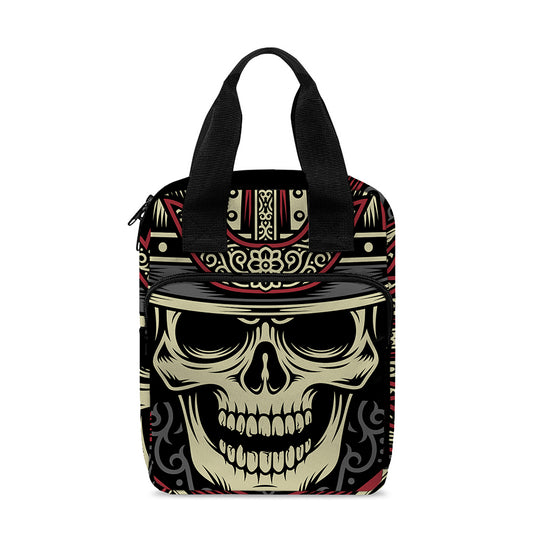 Samurai Warrior Skull Print Bible Tote Bag