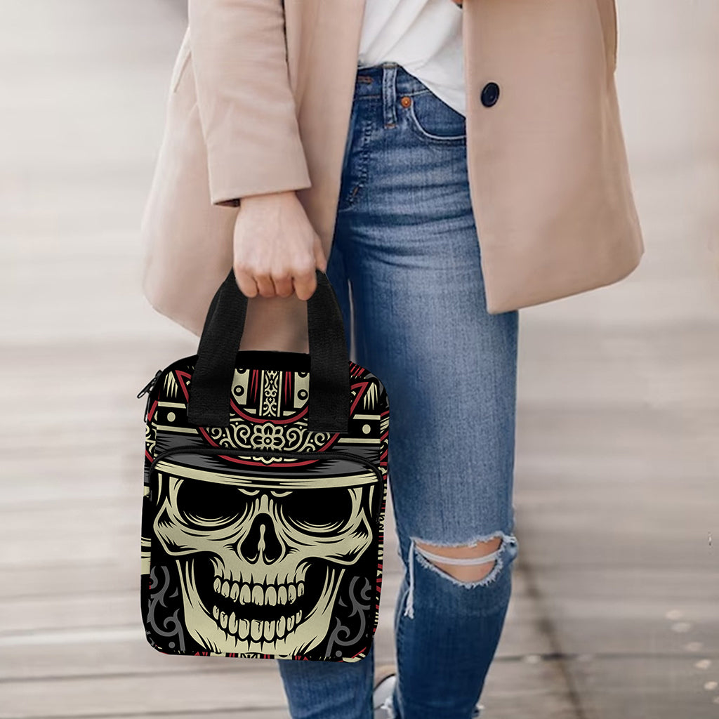 Samurai Warrior Skull Print Bible Tote Bag