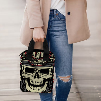 Samurai Warrior Skull Print Bible Tote Bag