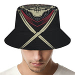 Samurai Warrior Skull Print Bucket Hat