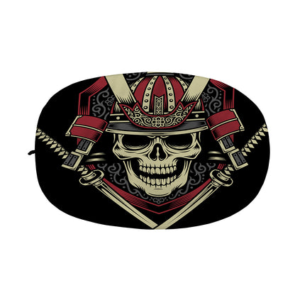 Samurai Warrior Skull Print Car Side Mirror Covers