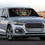 Samurai Warrior Skull Print Car Windshield Sun Shade