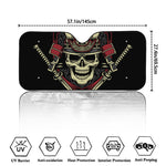 Samurai Warrior Skull Print Car Windshield Sun Shade