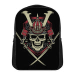 Samurai Warrior Skull Print Casual Backpack