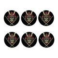 Samurai Warrior Skull Print Coaster Set