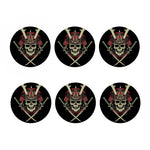 Samurai Warrior Skull Print Coaster Set