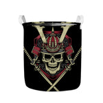 Samurai Warrior Skull Print Collapsible Laundry Basket