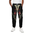 Samurai Warrior Skull Print Cotton Sweatpants