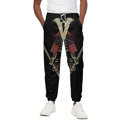 Samurai Warrior Skull Print Cotton Pants
