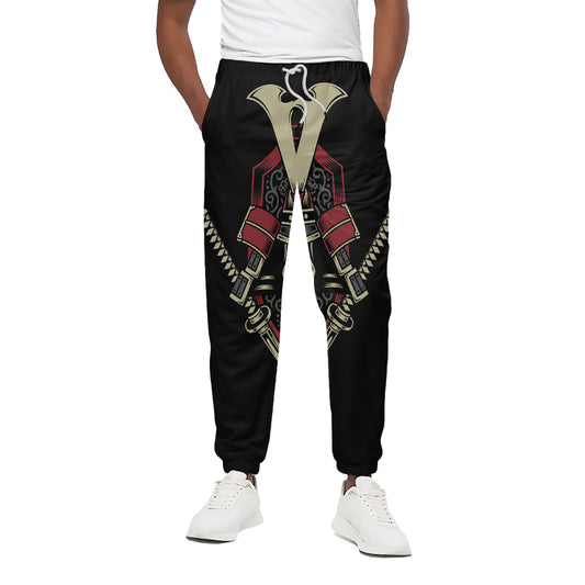 Samurai Warrior Skull Print Cotton Pants