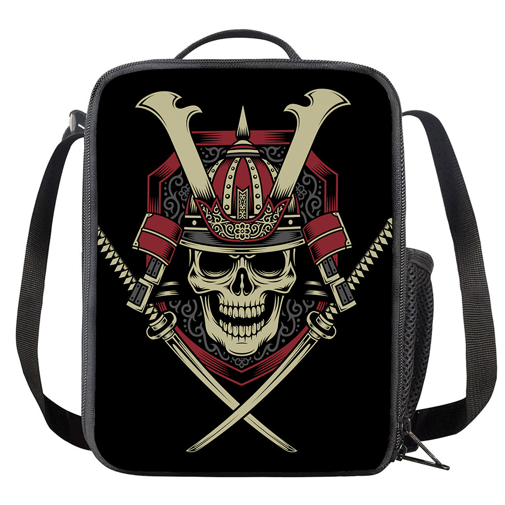 Samurai Warrior Skull Print Crossbody Lunch Bag