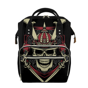 Samurai Warrior Skull Print Diaper Bag