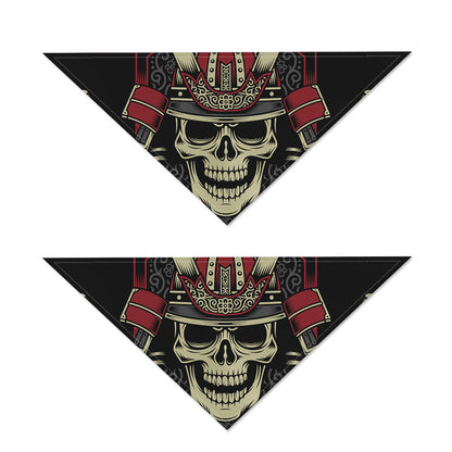 Samurai Warrior Skull Print Dog Bandana