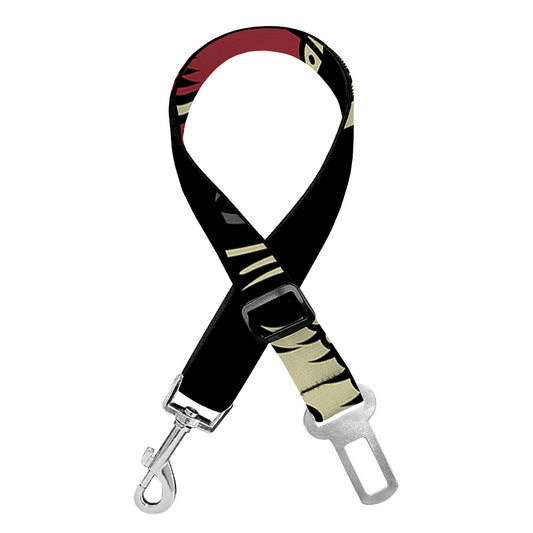 Samurai Warrior Skull Print Dog Seat Belt