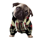 Samurai Warrior Skull Print Dog Zip Up Hoodie
