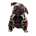 Samurai Warrior Skull Print Dog Zip Up Jacket