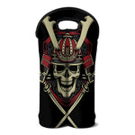 Samurai Warrior Skull Print Double Neoprene Wine Tote