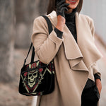 Samurai Warrior Skull Print Double Strap Bible Bag