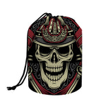 Samurai Warrior Skull Print Drawstring Makeup Bag